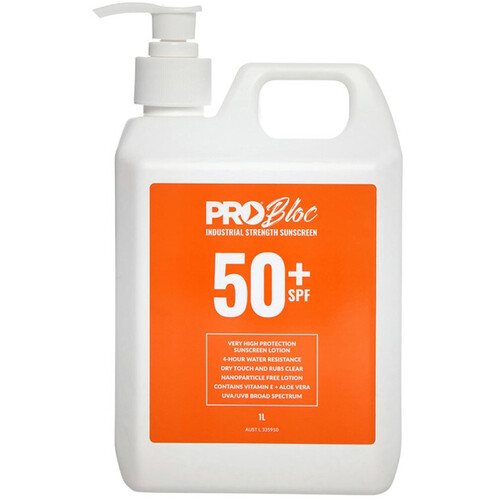 WORKWEAR, SAFETY & CORPORATE CLOTHING SPECIALISTS - PROBLOC SPF 50 + Sunscreen 1L Pump Bottle