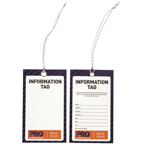 WORKWEAR, SAFETY & CORPORATE CLOTHING SPECIALISTS Safety Tag -125mm X 75mm Information (Blank)
