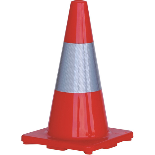 WORKWEAR, SAFETY & CORPORATE CLOTHING SPECIALISTS Orange PVC Traffic Cone / Reflective Tape 450mm