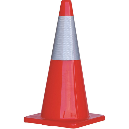 WORKWEAR, SAFETY & CORPORATE CLOTHING SPECIALISTS Orange PVC Traffic Cone / Reflective Tape 700mm