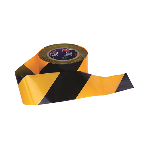 WORKWEAR, SAFETY & CORPORATE CLOTHING SPECIALISTS - Barricade Tape - 100m x 75mm Yellow / Black