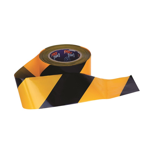 WORKWEAR, SAFETY & CORPORATE CLOTHING SPECIALISTS Barricade Tape - 100m x 75mm Yellow / Black