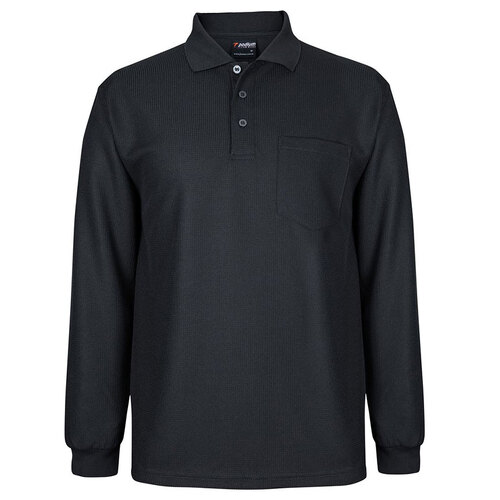 WORKWEAR, SAFETY & CORPORATE CLOTHING SPECIALISTS - PODIUM L/S WAFFLE POCKET POLO