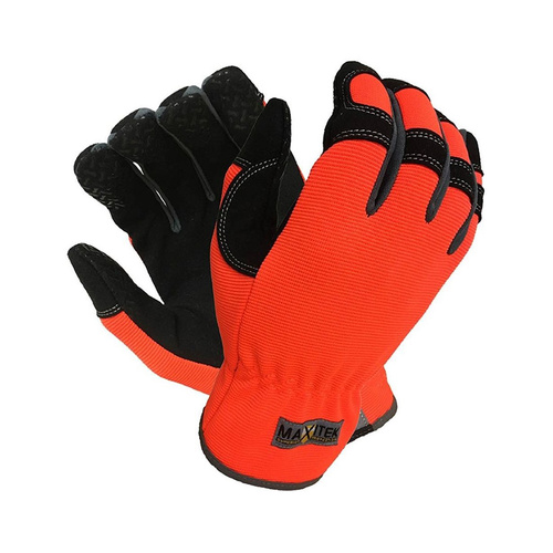 WORKWEAR, SAFETY & CORPORATE CLOTHING SPECIALISTS DISCONTINUED - MAXITEK VIS RIGGER MKII SYNTHETIC LEATHER PALM HI-VIZ