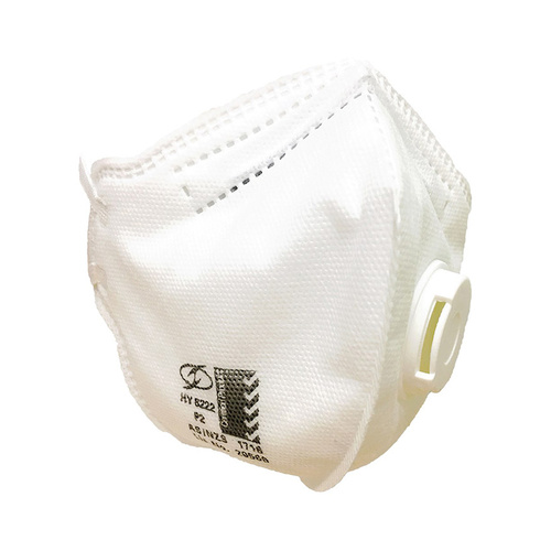 WORKWEAR, SAFETY & CORPORATE CLOTHING SPECIALISTS DISCONTINUED - P2 RESPIRATOR WITH VALVE HORIZONTAL FLAT FOLD (10/BOX)