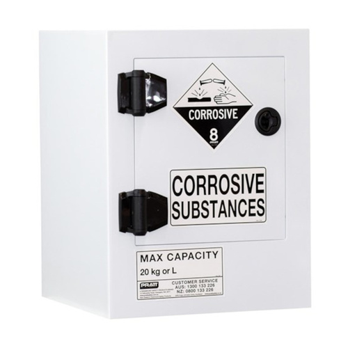 WORKWEAR, SAFETY & CORPORATE CLOTHING SPECIALISTS - CORROSIVE SUBSTANCE STORAGE CABINET: POLYPROPYLENE - 20L - 1 DOOR - 1 SHELF