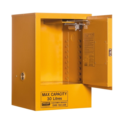 WORKWEAR, SAFETY & CORPORATE CLOTHING SPECIALISTS - Flammable Storage Cabinet 30L 1 Door, 1 Shelf