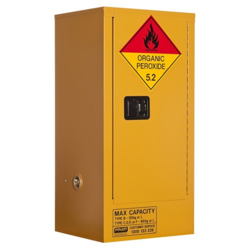 WORKWEAR, SAFETY & CORPORATE CLOTHING SPECIALISTS ORGANIC PEROXIDE STORAGE CABINET: 60L - 1 DOOR - 2 SHELVES