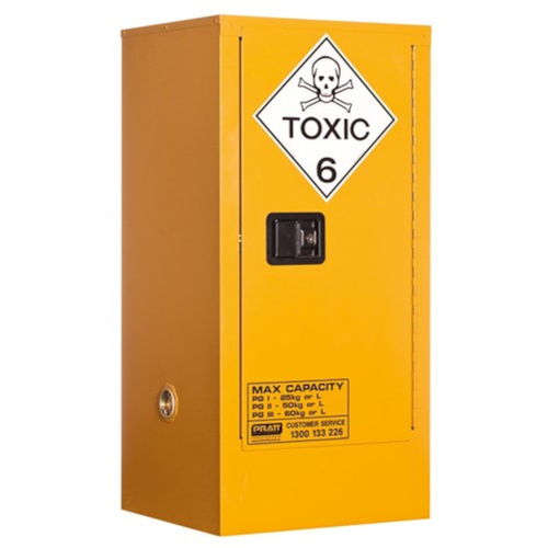 WORKWEAR, SAFETY & CORPORATE CLOTHING SPECIALISTS TOXIC SUBSTANCE STORAGE CABINET: 60L - 1 DOOR - 2 SHELVES