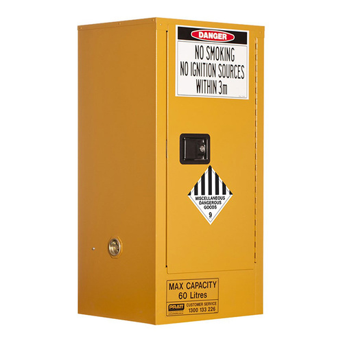 WORKWEAR, SAFETY & CORPORATE CLOTHING SPECIALISTS MISCELLANEOUS DANGEROUS GOODS STORAGE CABINET: 60L - 1 DOOR - 2 SHELVES