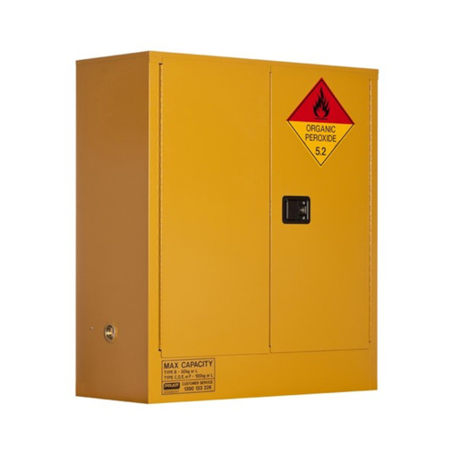 WORKWEAR, SAFETY & CORPORATE CLOTHING SPECIALISTS ORGANIC PEROXIDE STORAGE CABINET: 100L - 2 DOORS - 2 SHELVES