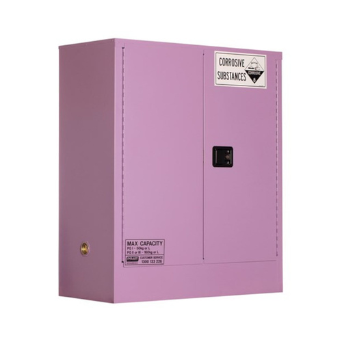 WORKWEAR, SAFETY & CORPORATE CLOTHING SPECIALISTS - CORROSIVE SUBSTANCE STORAGE CABINET: METAL - 160L - 2 DOORS - 2 SHELVES