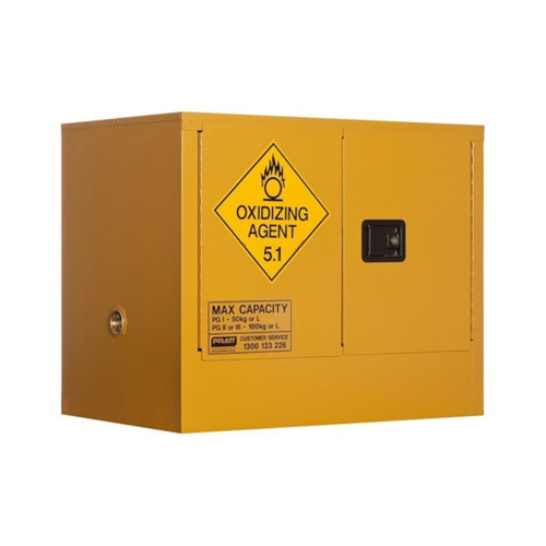 WORKWEAR, SAFETY & CORPORATE CLOTHING SPECIALISTS OXIDIZING AGENT STORAGE CABINET: 100L - 2 DOORS - 1 SHELF