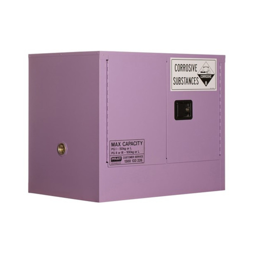 WORKWEAR, SAFETY & CORPORATE CLOTHING SPECIALISTS - CORROSIVE SUBSTANCE STORAGE CABINET: METAL - 100L - 2 DOORS - 1 SHELF
