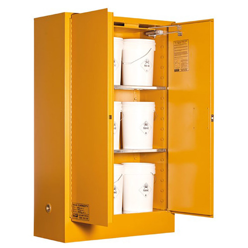 WORKWEAR, SAFETY & CORPORATE CLOTHING SPECIALISTS FLAMMABLE LIQUID STORAGE CABINET: 250L - 2 DOORS - 3 SHELVES