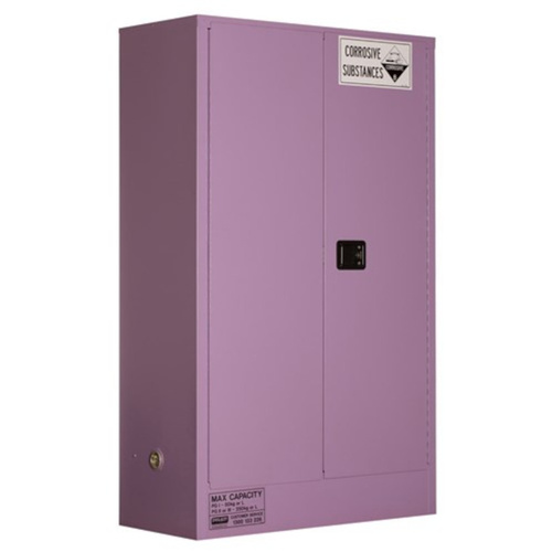 WORKWEAR, SAFETY & CORPORATE CLOTHING SPECIALISTS - CORROSIVE SUBSTANCE STORAGE CABINET: METAL - 250L - 2 DOORS - 3 SHELVES