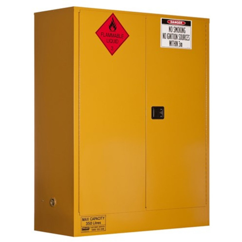 WORKWEAR, SAFETY & CORPORATE CLOTHING SPECIALISTS FLAMMABLE LIQUID STORAGE CABINET: 350L - 2 DOORS - 3 SHELVES
