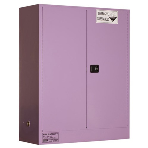 WORKWEAR, SAFETY & CORPORATE CLOTHING SPECIALISTS - CORROSIVE SUBSTANCE STORAGE CABINET: METAL - 350L - 2 DOORS - 3 SHELVES