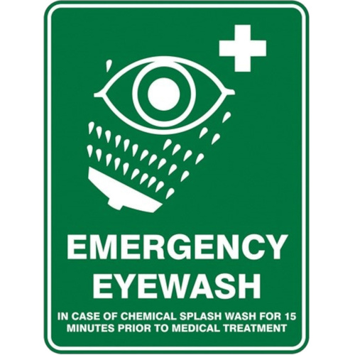 WORKWEAR, SAFETY & CORPORATE CLOTHING SPECIALISTS Emergency Eyewash Sign 600mm x 450mm Metal