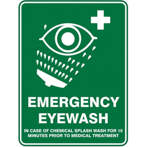 WORKWEAR, SAFETY & CORPORATE CLOTHING SPECIALISTS Emergency Eyewash Sign 600mm x 450mm Poly