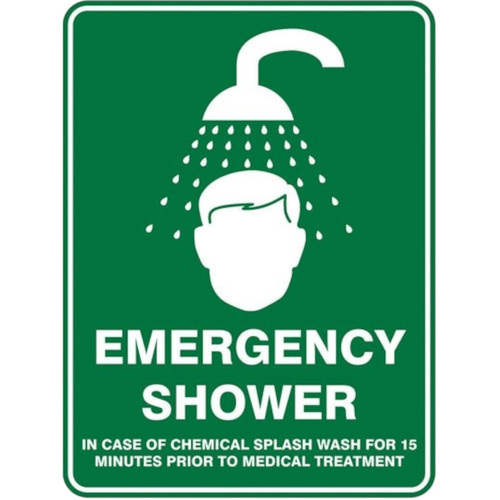 WORKWEAR, SAFETY & CORPORATE CLOTHING SPECIALISTS Emergency Shower Sign 450mm x 300mm Metal