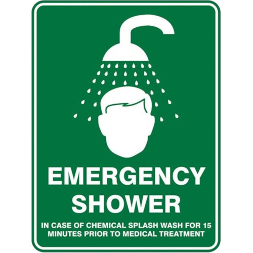 WORKWEAR, SAFETY & CORPORATE CLOTHING SPECIALISTS Emergency Shower Sign 450mm x 300mm Poly