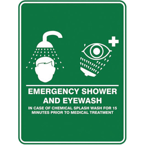 WORKWEAR, SAFETY & CORPORATE CLOTHING SPECIALISTS Emergency Shower & Eyewash Sign 450mm x 300mm Poly