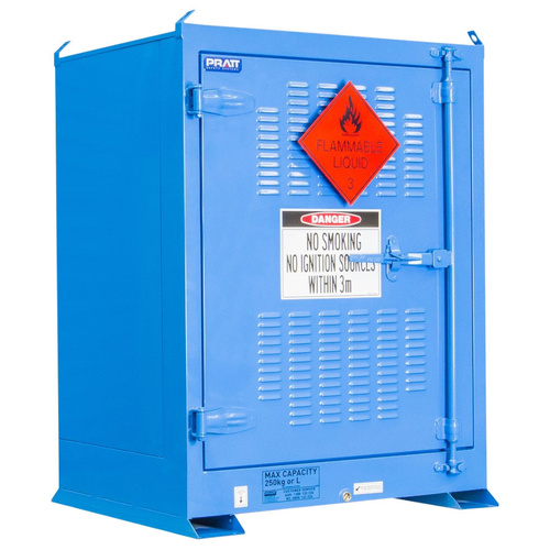 WORKWEAR, SAFETY & CORPORATE CLOTHING SPECIALISTS DANGEROUS GOODS OUTDOOR STORAGE CABINET:250L - 1 DOOR - 2 SHELVES
