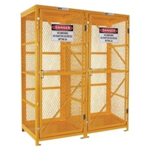 WORKWEAR, SAFETY & CORPORATE CLOTHING SPECIALISTS Forklift Storage Cage. 2 Storage Levels Up To 16 Forklift Cylinders. (Comes Flat Packed - Assembly Required)