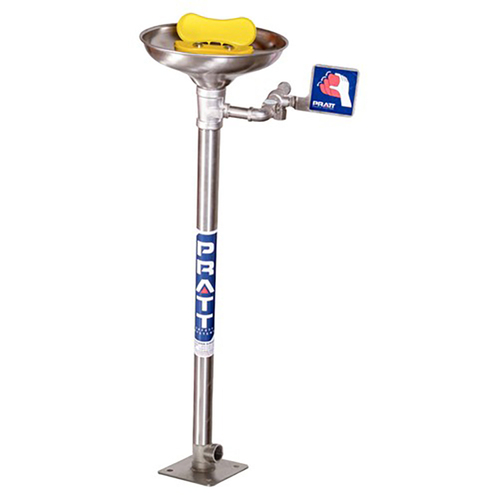 WORKWEAR, SAFETY & CORPORATE CLOTHING SPECIALISTS - PRATT PEDESTAL MOUNTED EYE & FACE WASH NOZZLE WITH BOWL NO FOOT TREADLE