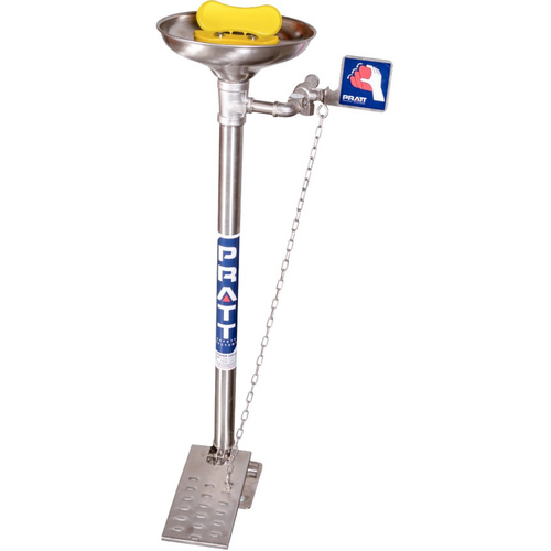 WORKWEAR, SAFETY & CORPORATE CLOTHING SPECIALISTS PEDESTAL MOUNTED EYE & FACE WASH, WITH BOWL & FOOT TREADLE
