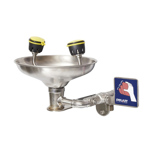 WORKWEAR, SAFETY & CORPORATE CLOTHING SPECIALISTS WALL MOUNTED EYE WASH WITH BOWL - NO FOOT TREADLE