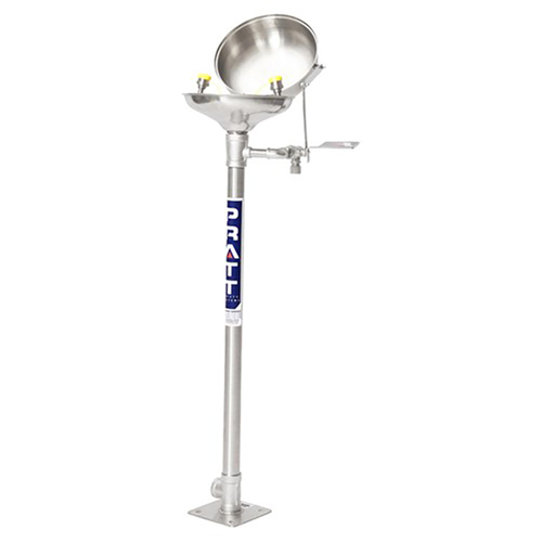 WORKWEAR, SAFETY & CORPORATE CLOTHING SPECIALISTS - PRATT PEDESTAL MOUNTED EYEWASH WITH EYE WASH NOZZLE WITH BOWL NO TREADLE - FLIP TOP LID