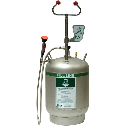 WORKWEAR, SAFETY & CORPORATE CLOTHING SPECIALISTS Portable Pressurised Eye And Body Wash With Hand Held Drench Hose. 45L Unit