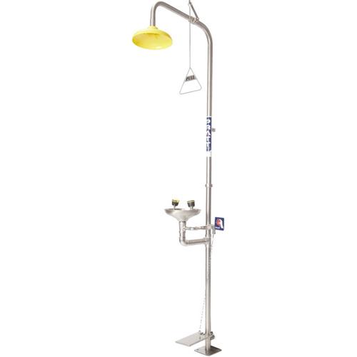 WORKWEAR, SAFETY & CORPORATE CLOTHING SPECIALISTS COMBINATION SHOWER WITH EYE WASH, BOWL & FOOT TREADLE