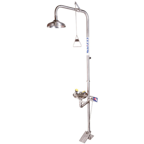 WORKWEAR, SAFETY & CORPORATE CLOTHING SPECIALISTS COMBINATION 316SS SHOWER AND EYE WASH WITH BOWL & FOOT TREADLE