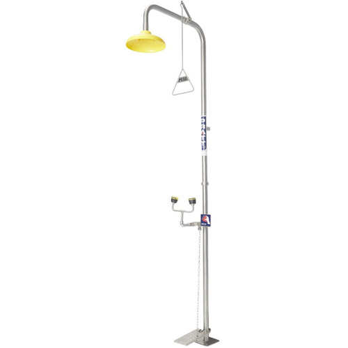 WORKWEAR, SAFETY & CORPORATE CLOTHING SPECIALISTS COMBINATION SHOWER WITH EYE WASH - NO BOWL WITH FOOT TREADLE