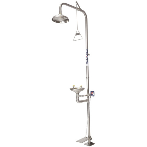 WORKWEAR, SAFETY & CORPORATE CLOTHING SPECIALISTS COMBINATION 304SS SHOWER WITH EYE WASH, BOWL AND FOOT TREADLE