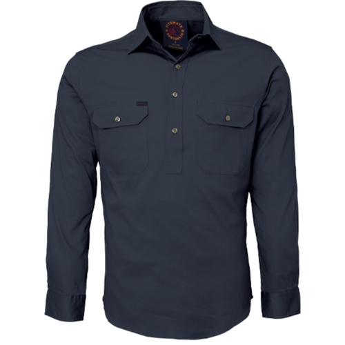 WORKWEAR, SAFETY & CORPORATE CLOTHING SPECIALISTS - Closed Front Shirt Long Sleeves