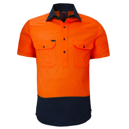 WORKWEAR, SAFETY & CORPORATE CLOTHING SPECIALISTS - Closed Front 2 Tone S/S Shirt