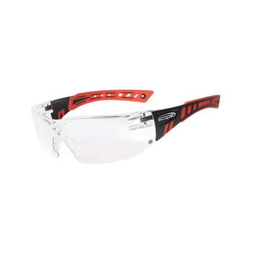 WORKWEAR, SAFETY & CORPORATE CLOTHING SPECIALISTS - Speed Red/Black Frame Titanium AF/AS Clear Lens