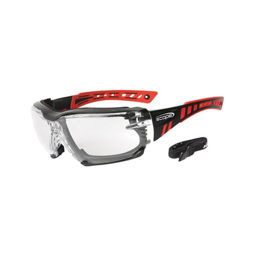 WORKWEAR, SAFETY & CORPORATE CLOTHING SPECIALISTS Speed Pro Red/Black Frame Titanium AF/AS Clear Lens