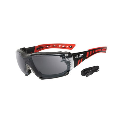 WORKWEAR, SAFETY & CORPORATE CLOTHING SPECIALISTS - Speed Pro Red/Black Frame Titanium AF/AS Smoke Lens