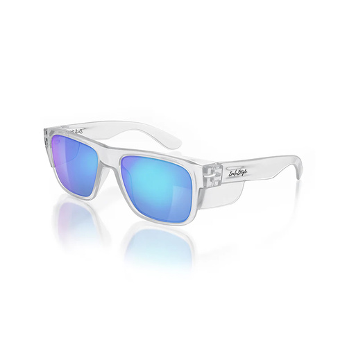 WORKWEAR, SAFETY & CORPORATE CLOTHING SPECIALISTS Fusions Clear Frame/Mirror Blue Polarised