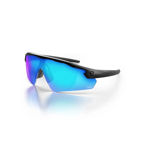 WORKWEAR, SAFETY & CORPORATE CLOTHING SPECIALISTS - Phantoms Matte Black Frame/Reflectors Blue Lens