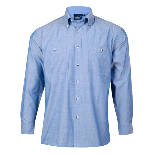 WORKWEAR, SAFETY & CORPORATE CLOTHING SPECIALISTS - Mens w/f chambray shirt L/S