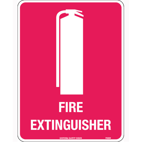 WORKWEAR, SAFETY & CORPORATE CLOTHING SPECIALISTS 90x55mm - Self Adhesive - Sheet of 10 - Fire Extinguisher (with pictogram)-Red / White-90x55mm